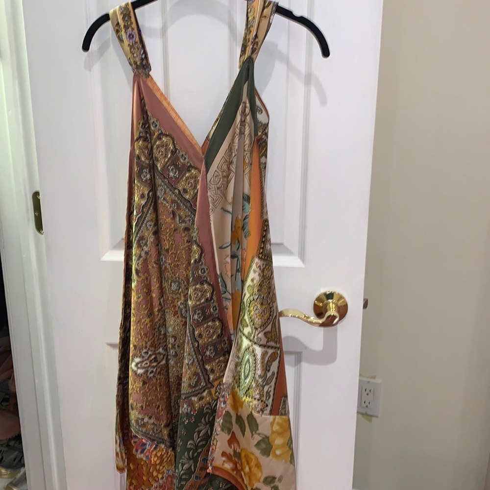 Elegant Multicolor Paisley Dress